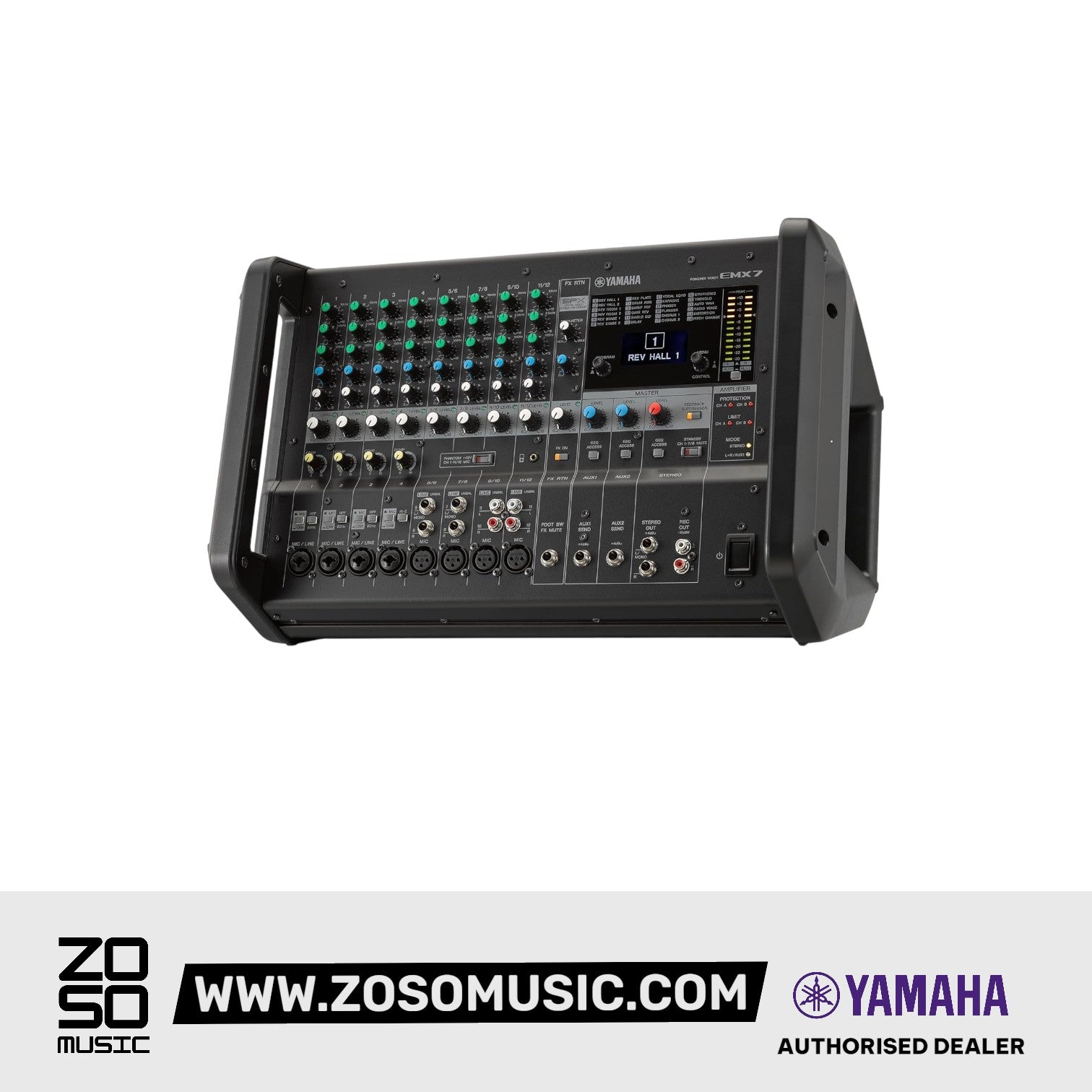 Yamaha EMX7 12-channel 1420W Powered Mixer |  YAMAHA PRO AUDIO |  MIXER-POWERED |  Zoso Music