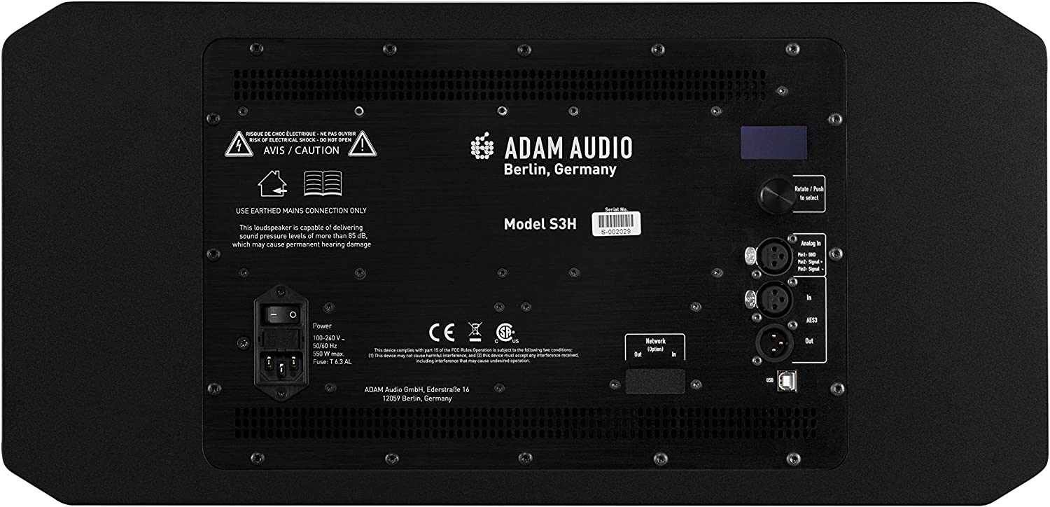 ADAM Audio S3H Dual 7 inch 3-way Powered Midfield Studio Monitor, Each