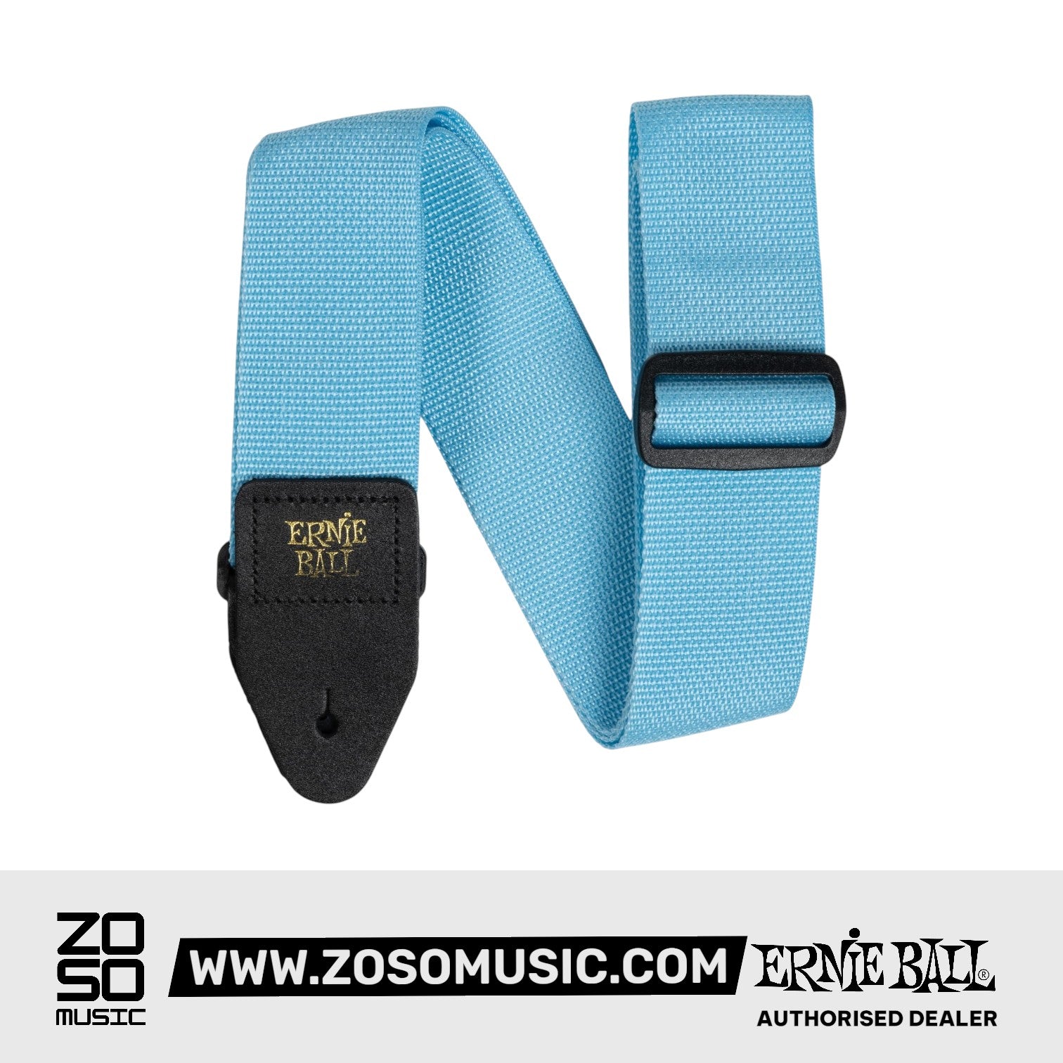 Ernie Ball P05377 Polypro Guitar Strap With Leather Ends, Breaker Blue | Zoso Music Sdn Bhd