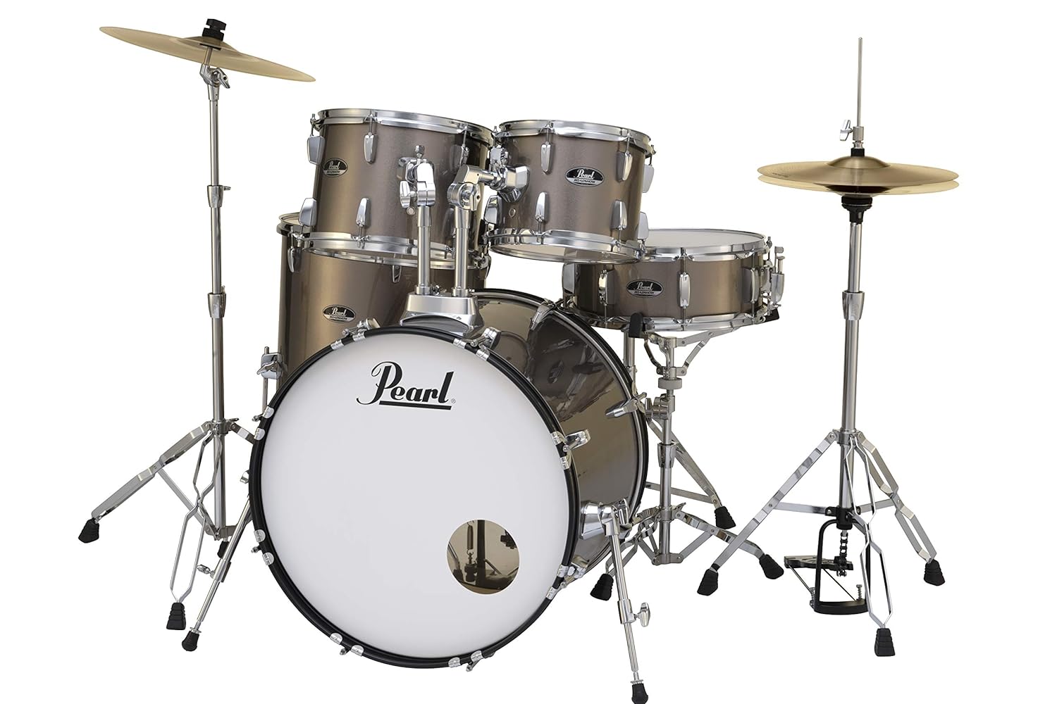 Pearl Roadshow Drum Set 5-Piece Complete Kit W/out Cymbals and Stands, Bronze Metallic