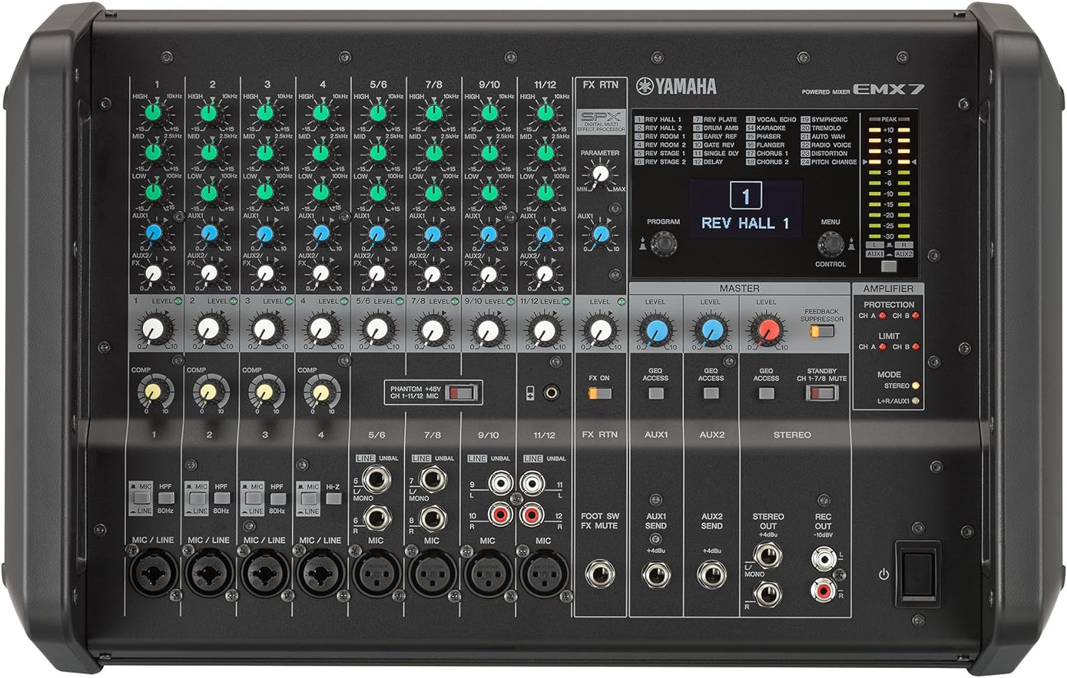 Yamaha EMX7 12-channel 1420W Powered Mixer | Zoso Music Sdn Bhd