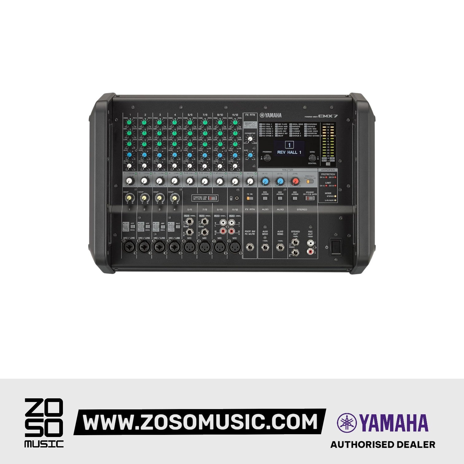 Yamaha EMX7 12-channel 1420W Powered Mixer | Zoso Music Sdn Bhd