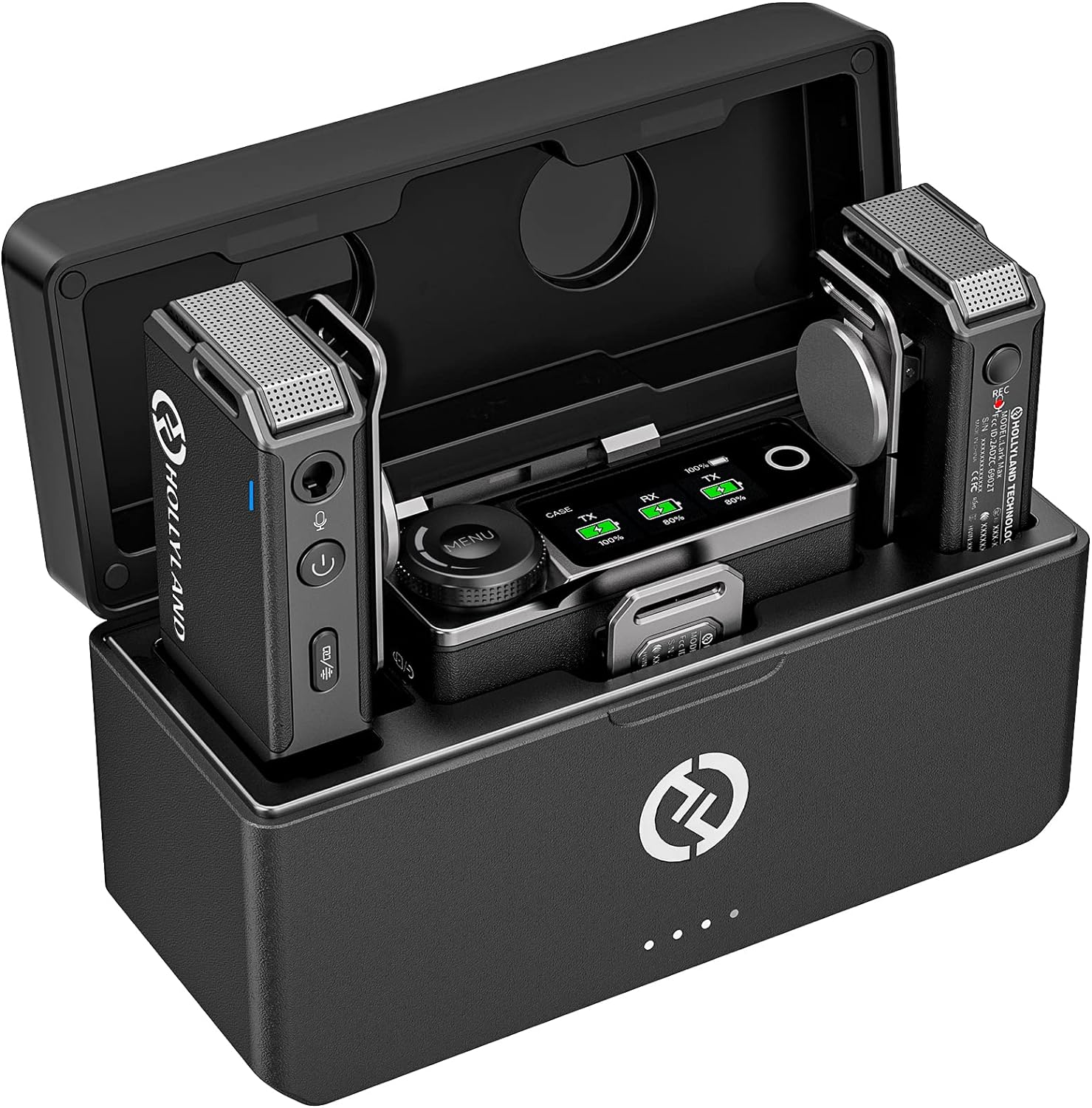 Hollyland LARK MAX Duo 2-Person Wireless Microphone System (2.4 GHz, Black) | Zoso Music Sdn Bhd