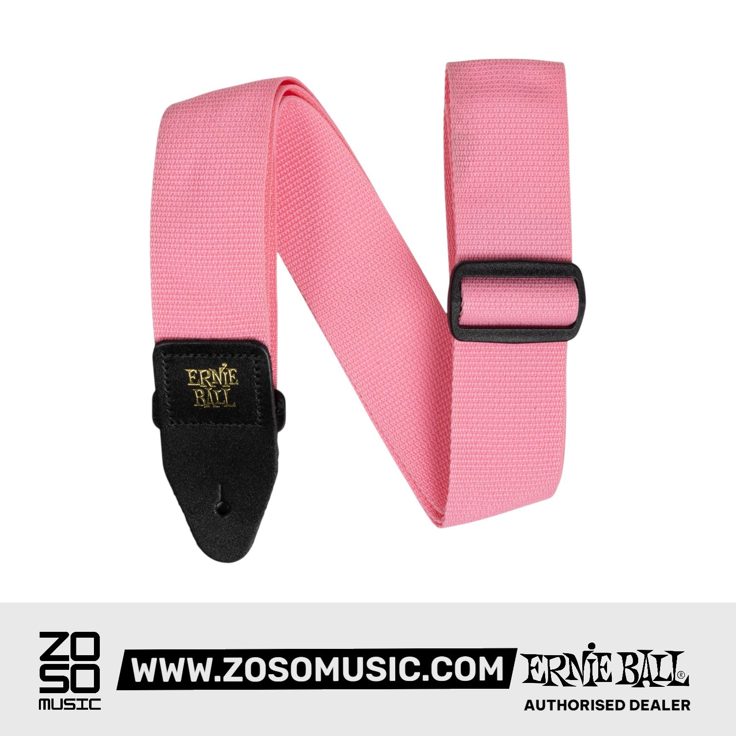 Ernie Ball P05376 Polypro Guitar Strap With Leather Ends, Pink Sunrise | Zoso Music Sdn Bhd
