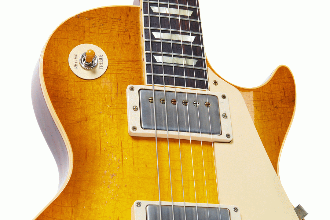 Gibson 1958 Les Paul Standard Reissue Heavy Aged  Electric Guitar, Lemon Burst (LPR58HADLNH1)