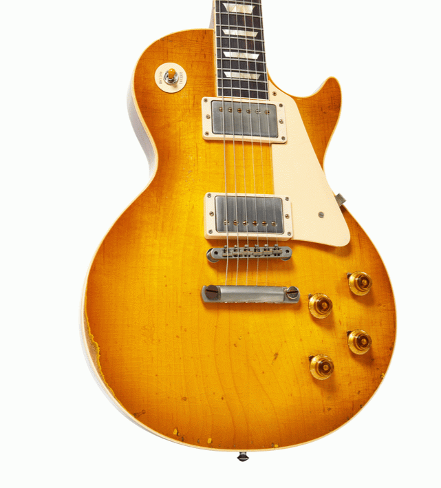 Gibson 1958 Les Paul Standard Reissue Heavy Aged  Electric Guitar, Lemon Burst (LPR58HADLNH1)