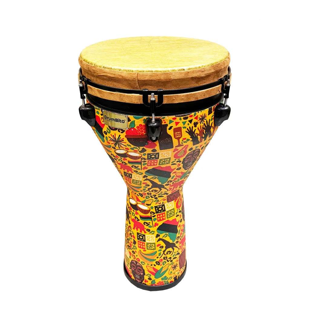 DrumBito DJ-012-AF Remo Style Key Tuned Djembe 12” with Padded Bag & Drum Key - African Design | Zoso Music Sdn Bhd