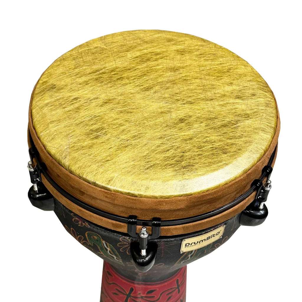 DrumBito DJ-012-EG Remo Style Key Tuned Djembe 12” with Padded Bag & Drum Key- Egyptian Design