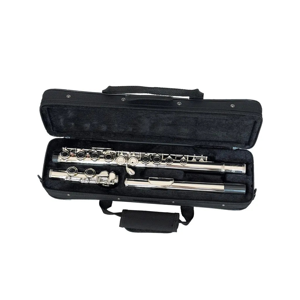 FujinTon FL-100 Student Series Flute in C key with E/mechanism & Case - Nickel Plated
