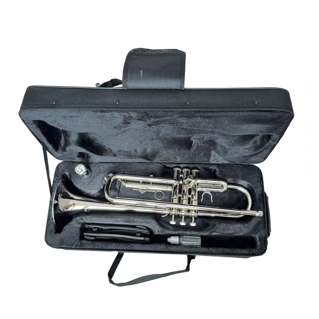 FujinTon TR-100N Student Series Bb Trumpet with Case - Nickel Plated