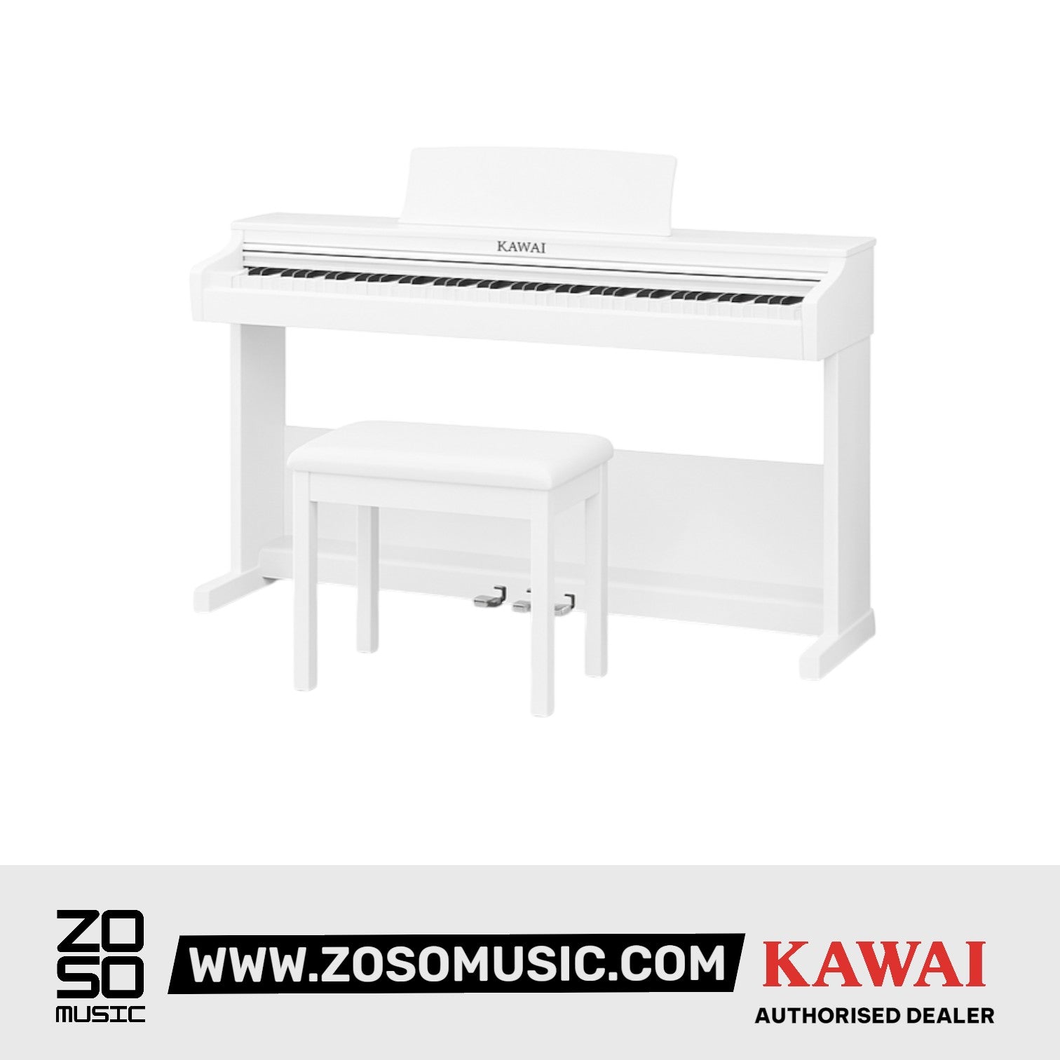 Kawai CX202 Upright Piano - Premium Satin White | Zoso Music Sdn Bhd