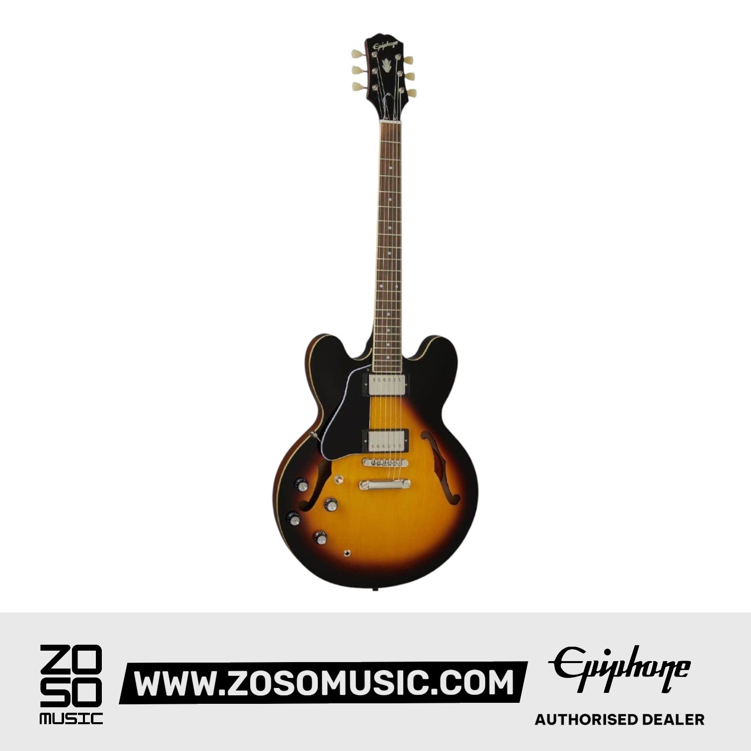 Epiphone EIES335LVSNH1 ES-335 (Left-handed) Vintage Sunburst |  EPIPHONE |  ELECTRIC GUITAR |  Zoso Music