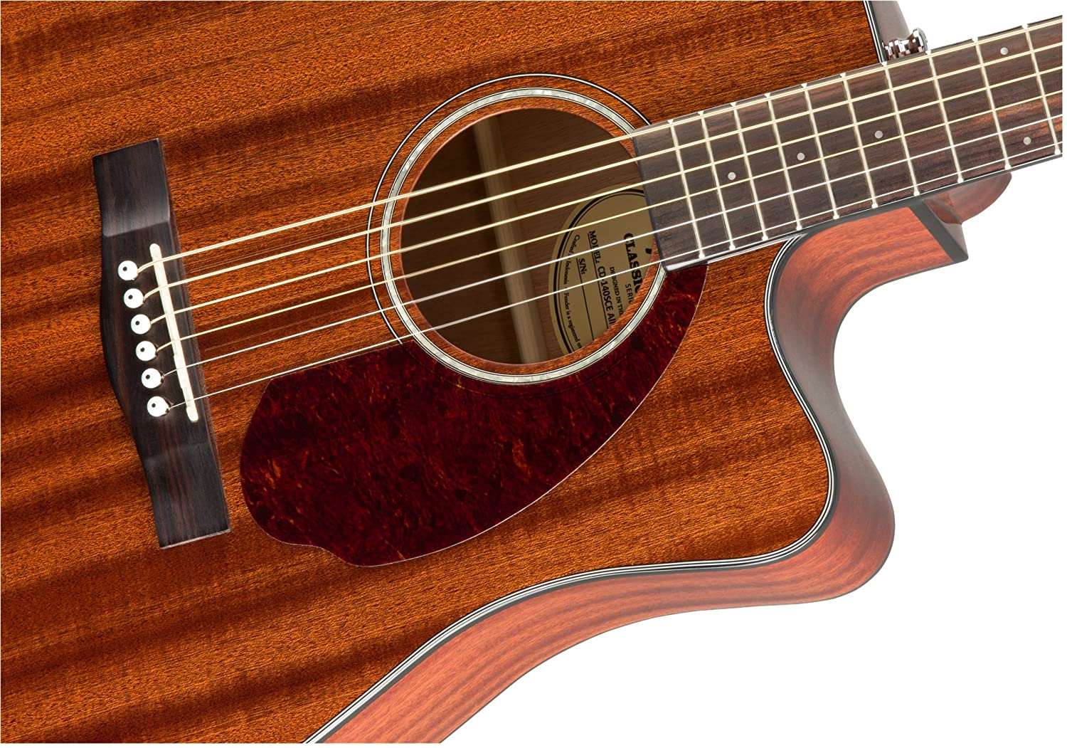 Fender CD-140SCE Dreadnought Acoustic Guitar w/Case, Walnut FB, All-Mahogany