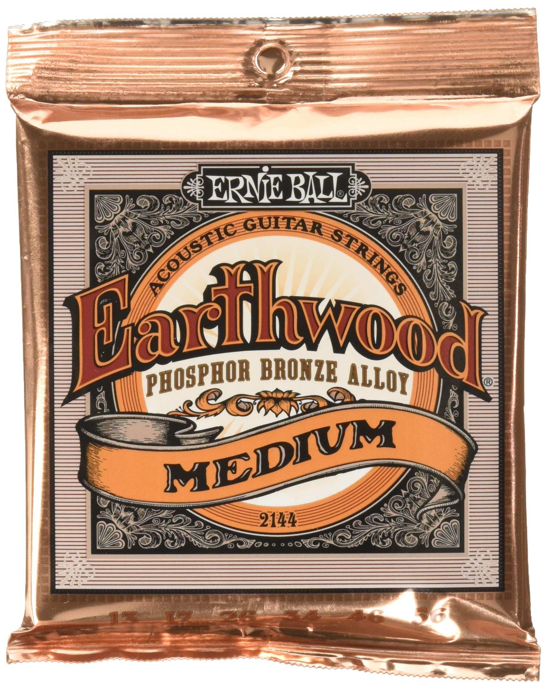 Ernie Ball Earthwood Medium Phosphor Bronze Acoustic Guitar Strings, 13-56 | Zoso Music Sdn Bhd