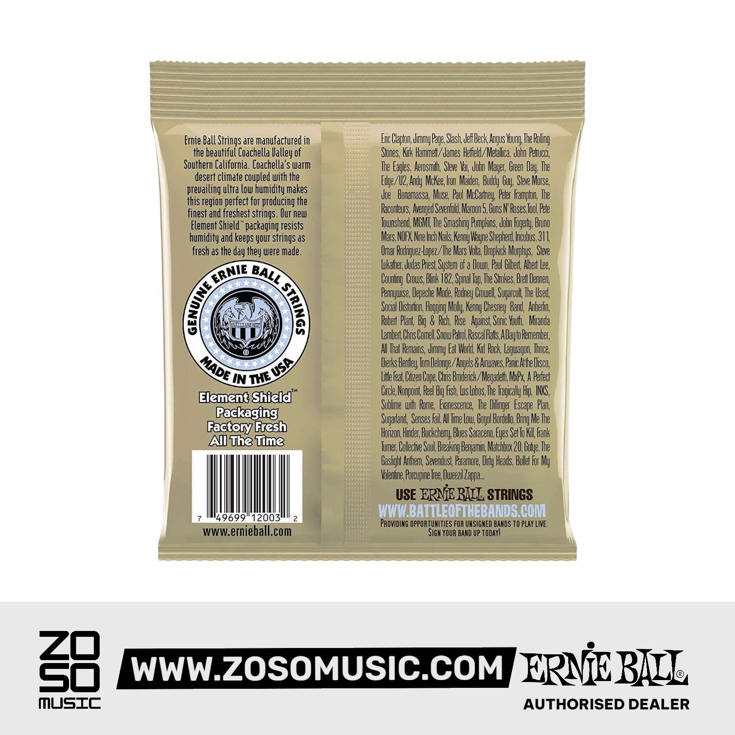 ERNIE BALL 2003 EARTHWOOD MEDIUM LIGHT 80-20 BRONZE ACOUSTIC SET, .012 - .054 | ERNIE BALL , Zoso Music