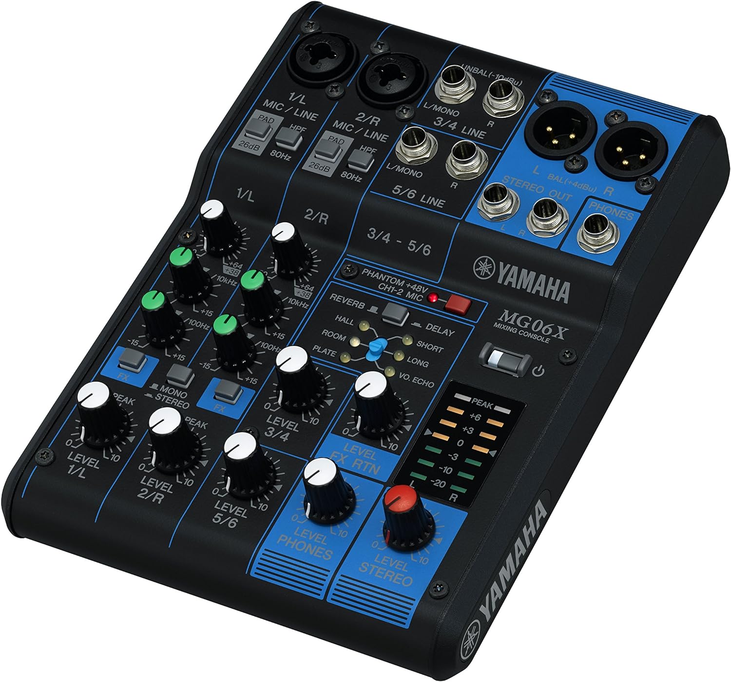 Yamaha MG06X 6-channel Analog Mixer with Effects |  YAMAHA PRO AUDIO |  MIXER-HYBRID |  Zoso Music