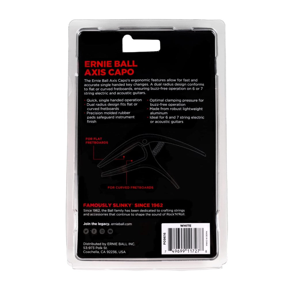 Ernie Ball P09610 Axis Capo, White |  ERNIE BALL |  CAPO |  Zoso Music