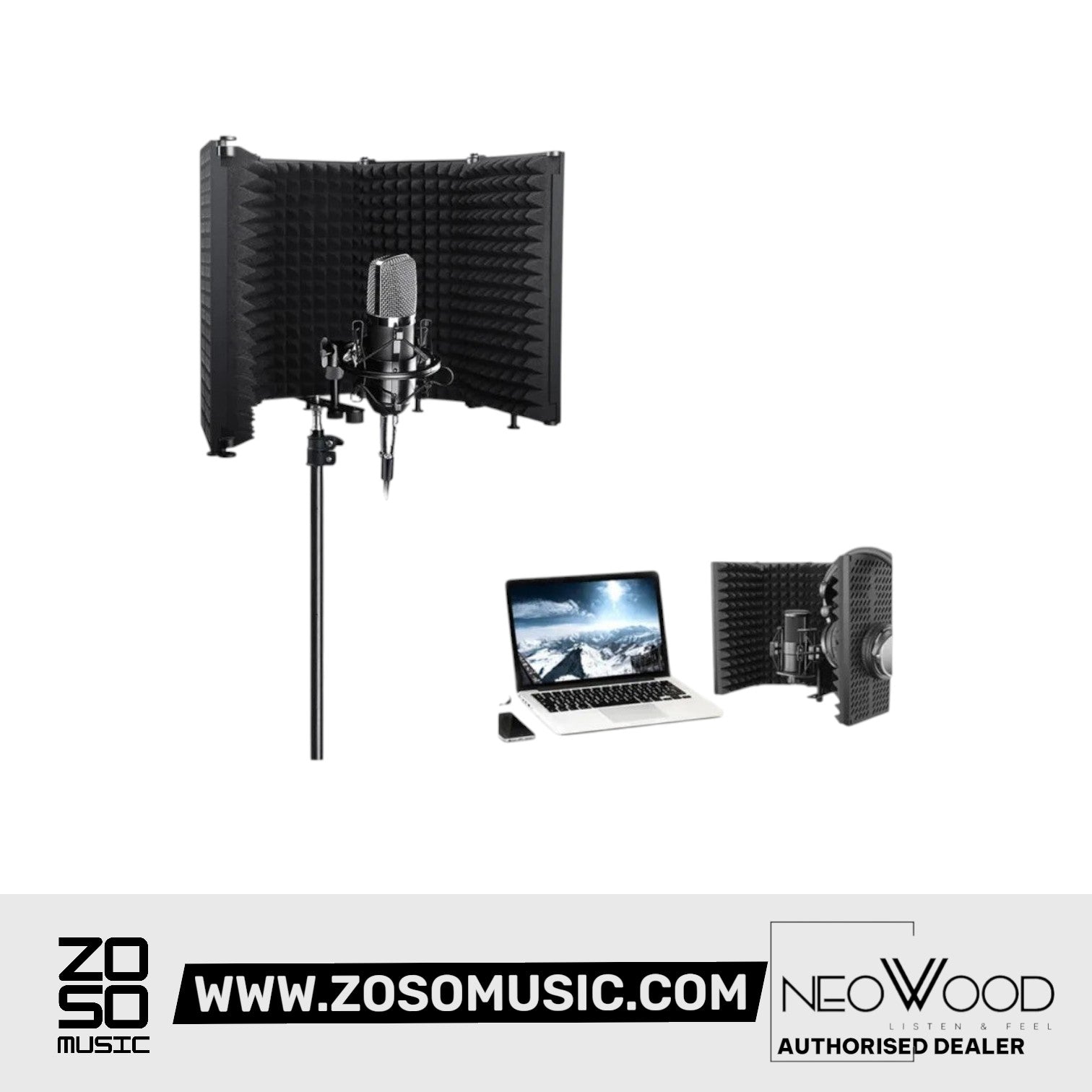 Neowood Mc-1 Vocal Booth Reflection Filter |  NEOWOOD |  MICROPHONE ACCESSORIES |  Zoso Music