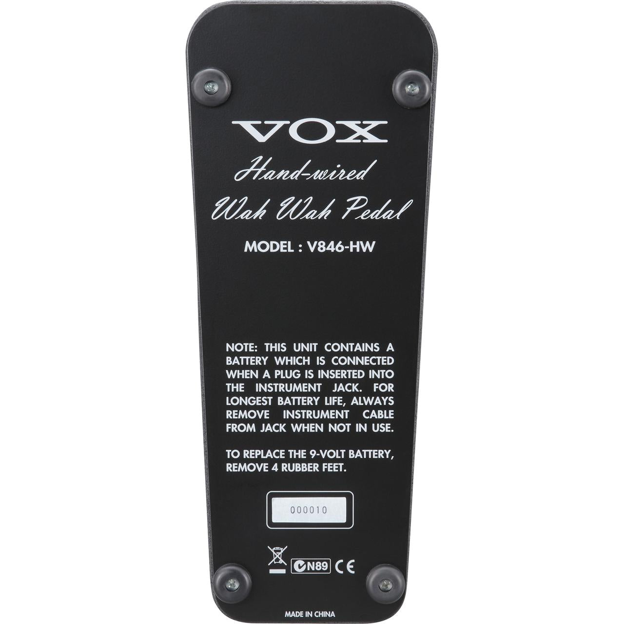 Vox V846-HW Hand-Wired Wah Pedal |  VOX |  SUSTAIN PEDALS |  Zoso Music