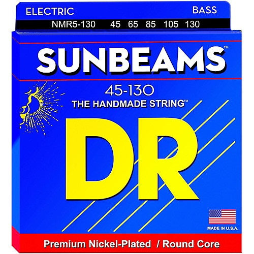 DR Strings NMR5-130 SUNBEAMS Nickel Plated Bass Strings | 5-String Medium / Heavy (045 - 130)