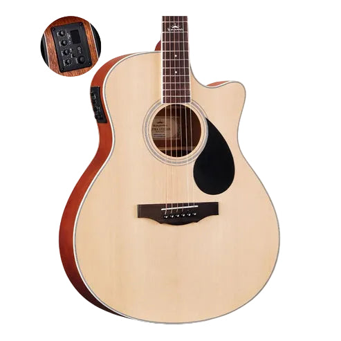 KEPMA A1CE 41 inch Grand Auditorium Semi Acoustic Guitar w K1 EQ