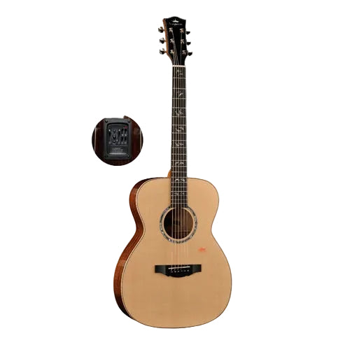 Kepma A1e-OM Series Solid Sitka Spruce Top OM Body Acoustic Guitar , LR Baggs Stage Pro Anthem Pickup w Case A1e-OM-N