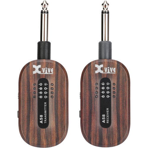 Xvive A58 5.8GHz Guitar Wireless System With 100 Feet Wireless Range [Hard Travel Case Included] - Rosewood | Zoso Music Sdn Bhd