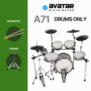 Avatar A71 9-Piece Electronic Digital Drumkit Set, with Mesh Head |  AVATAR |  DRUM-ELECTRONIC |  Zoso Music