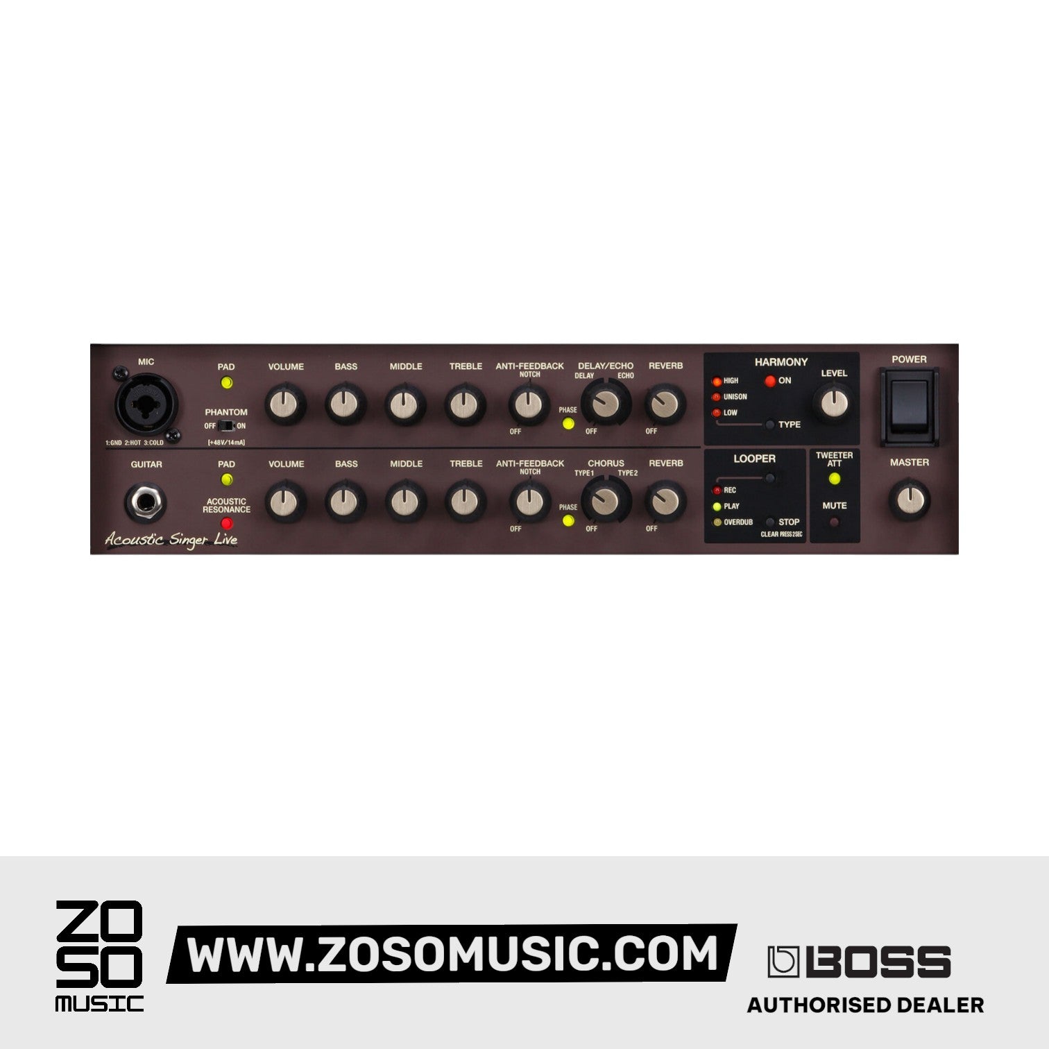 Boss ACS-LIVE - 60 Watt Acoustic Singer Live Acoustic Combo Guitar Amplifier |  BOSS |  AMPLIFIER-CABINET |  Zoso Music