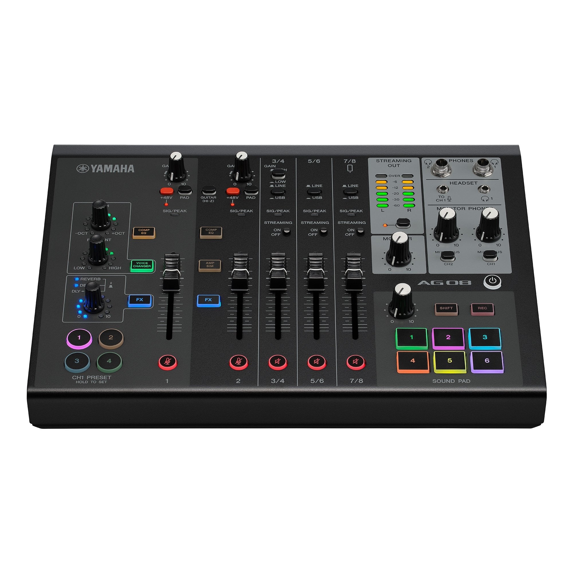 Yamaha AG08 8-channel Mixer / Audio Interface / Podcast - Black