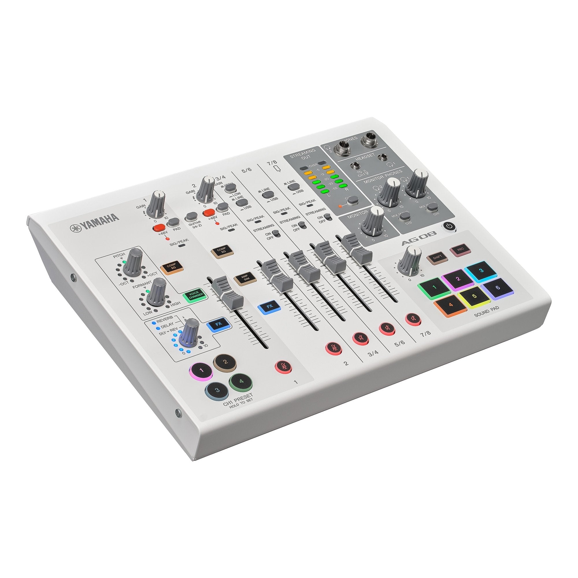 Yamaha AG08 8-channel Mixer / Audio Interface / Podcast - White |  YAMAHA PRO AUDIO |  AUDIO INTERFACE |  Zoso Music