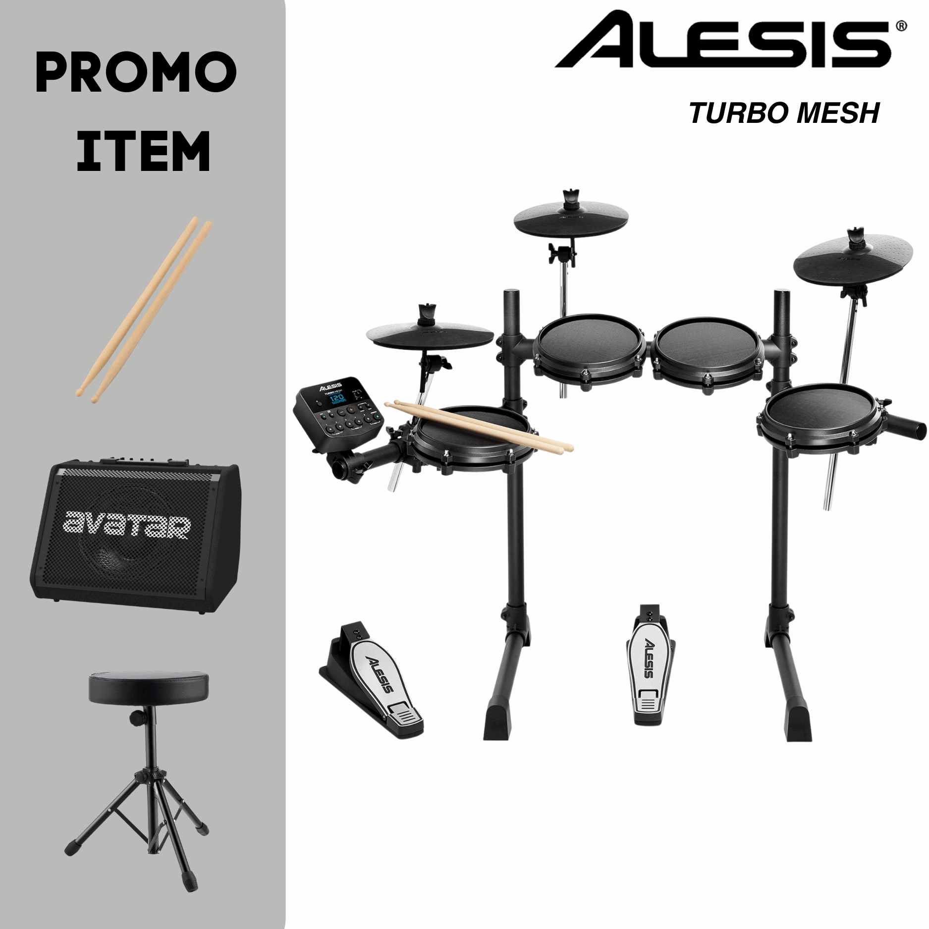 Alesis Turbo Mesh with Promo items Zoso Music