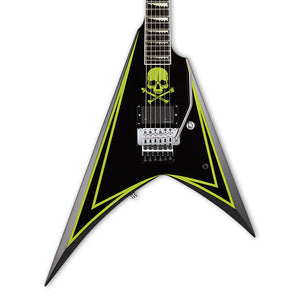 ESP Alexi Laiho Alexi Greeny - Black with Lime Green Pinstripe & Skull |  ESP |  ELECTRIC GUITAR |  Zoso Music