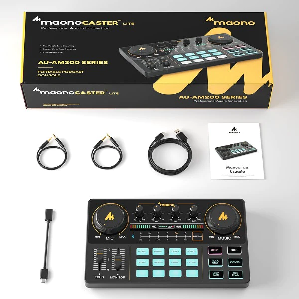 Maonocaster AU-AM200 Portable All-In-One Podcast Production Studio