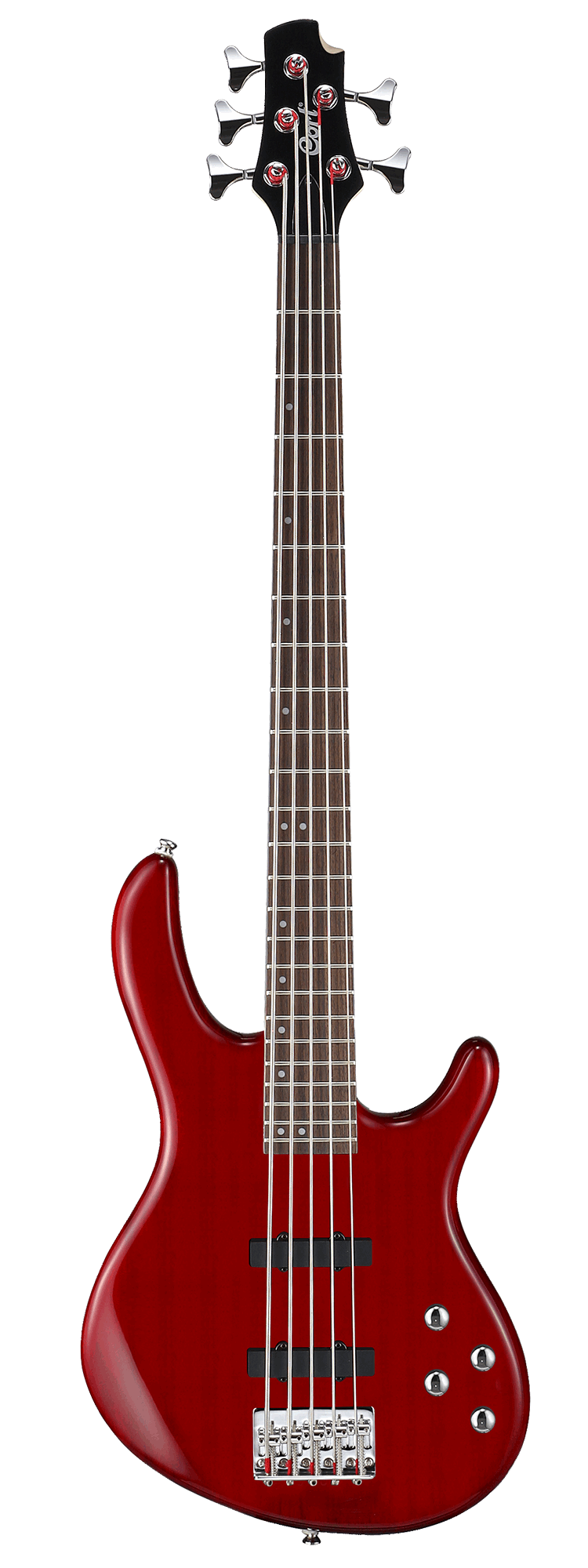 Cort Action V Plus 5-String Electric Bass With Bag Trans Red | CORT , Zoso Music