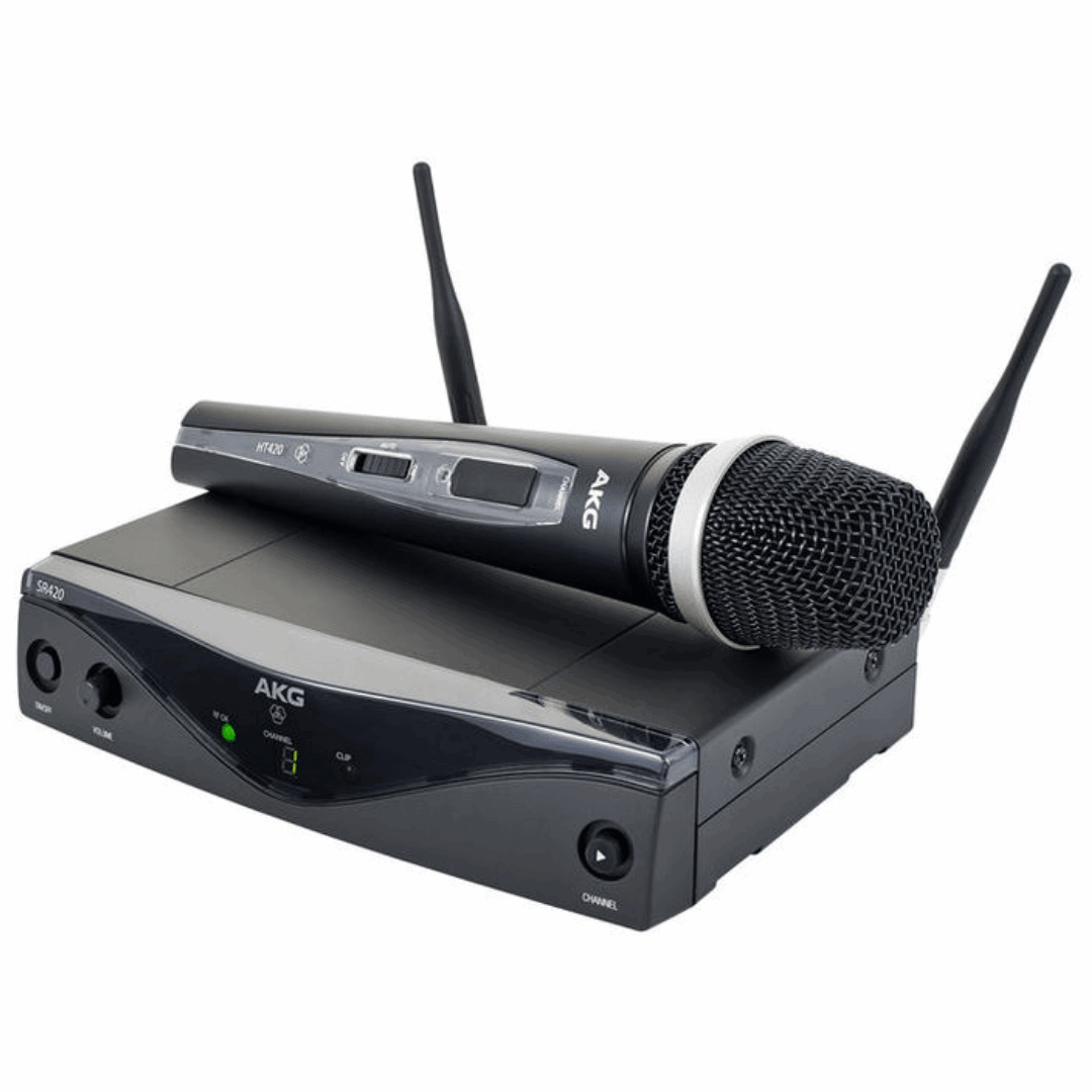 AKG WMS420 Vocal Set Band A Professional Wireless Microphone System, Handheld Mic, 530 - 560 MHz (WMS-420 / WMS 420) | AKG , Zoso Music