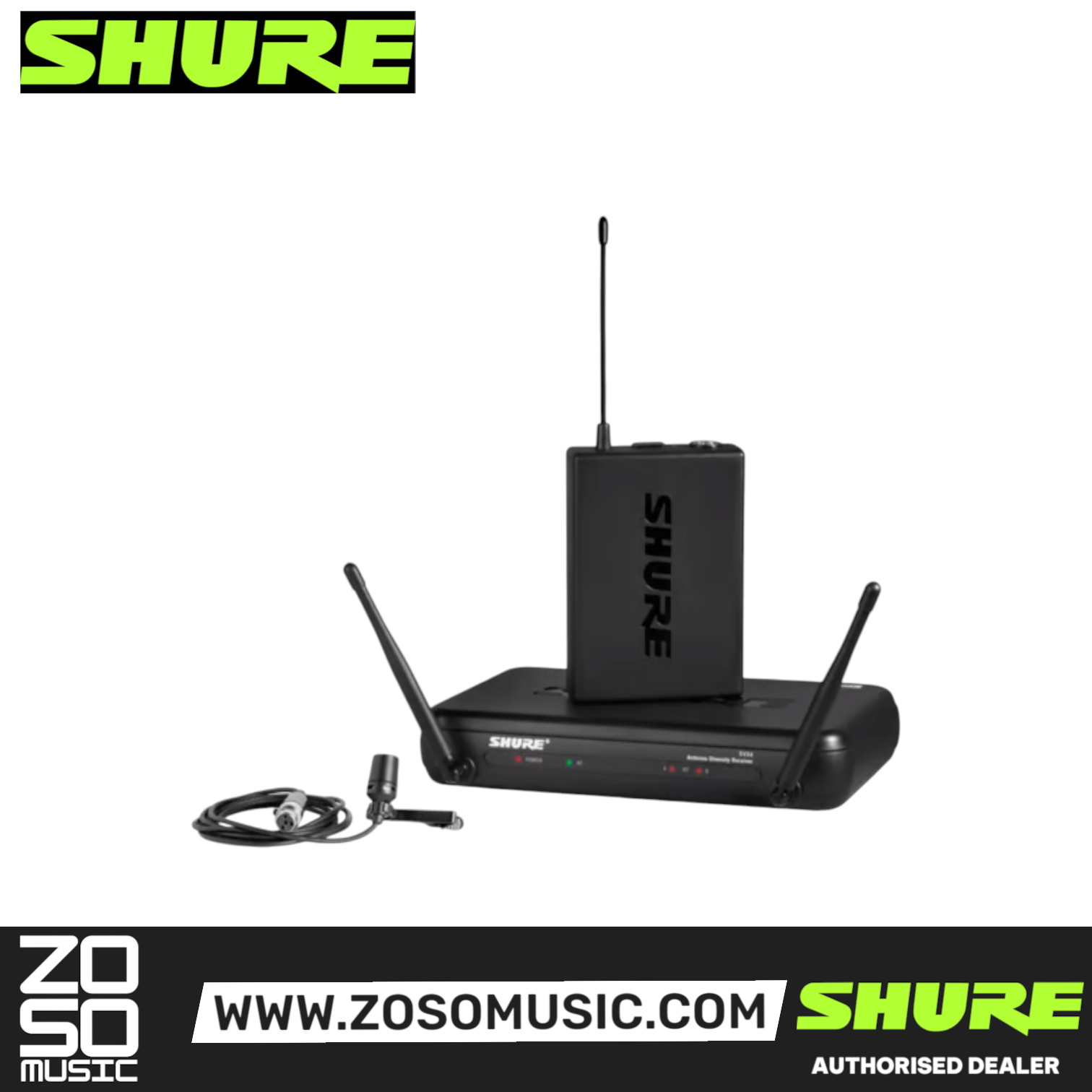 Shure SVX14/CVL Wireless Presenter System , SVX4 Diversity Receiver, SVX1 Bodypack Transmitter & CVL Centraverse Lavalier Condenser Microphone with Free Gator GM-1W Wireless Bag, SHURE, WIRELESS MICROPHONE SYSTEM, shure-wireless-microphone-system-svx14-cvl, ZOSO MUSIC SDN BHD