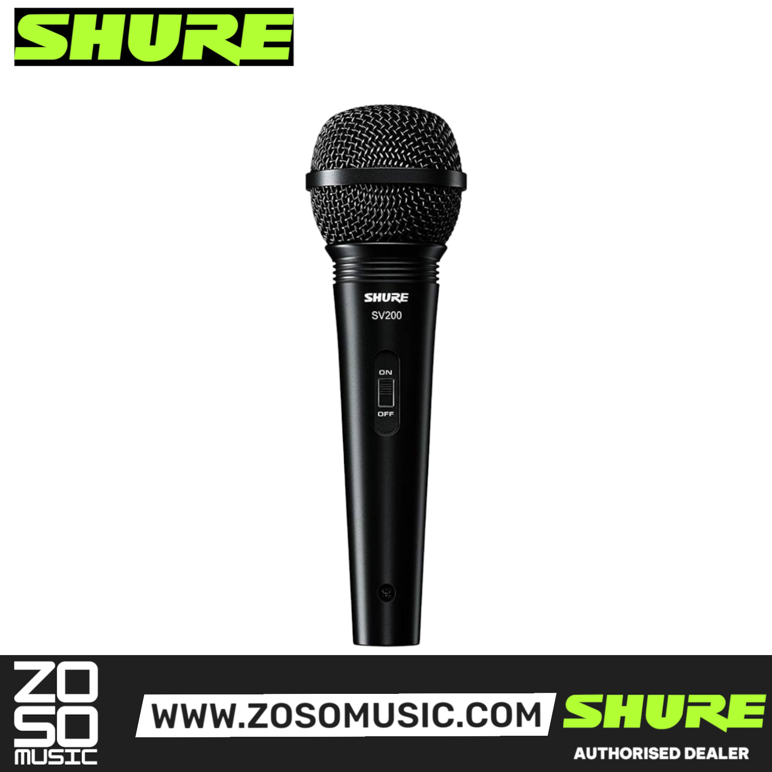Shure SV200 Dynamic Vocal Microphone with XLR to QTR Cable, 6.3 mm (SV-200 / SV 200), SHURE, MICROPHONE, shure-microphone-sv200, ZOSO MUSIC SDN BHD