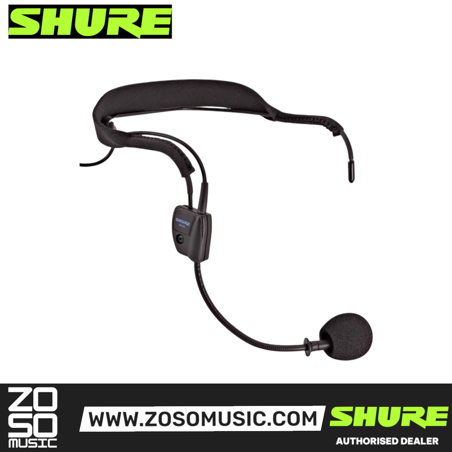 Shure WH20XLR Headset Mic with XLR Connector for Balanced Mic Output (WH20 XLR / WH20-XLR), SHURE, MICROPHONE, shure-microphone-wh20xlr, ZOSO MUSIC SDN BHD