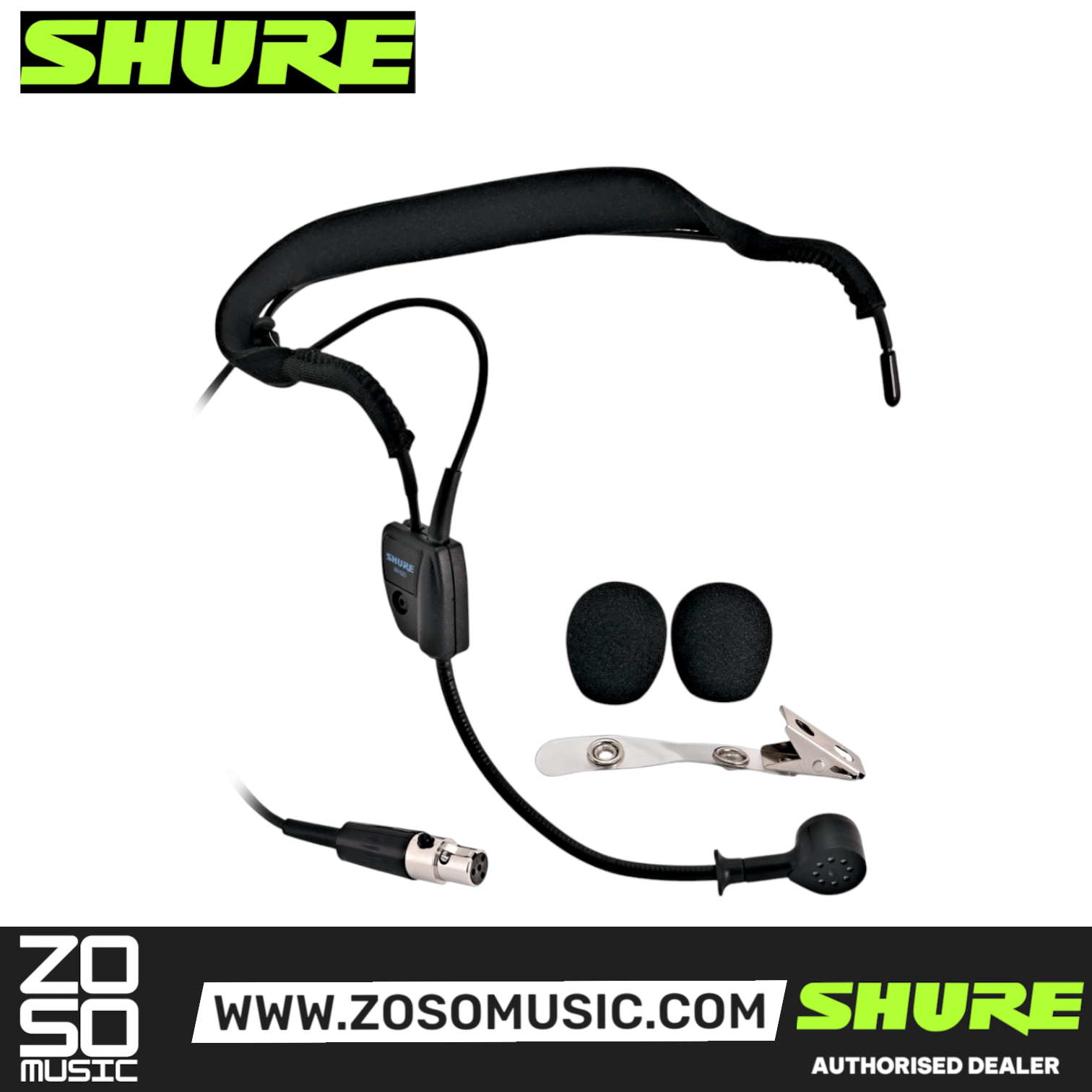 Shure WH20TQG Headset Mic with TA4F Connector for Shure Bodypack Transmitters (WH20 TQG / WH20-TQG), SHURE, MICROPHONE, shure-microphone-wh20tqg, ZOSO MUSIC SDN BHD