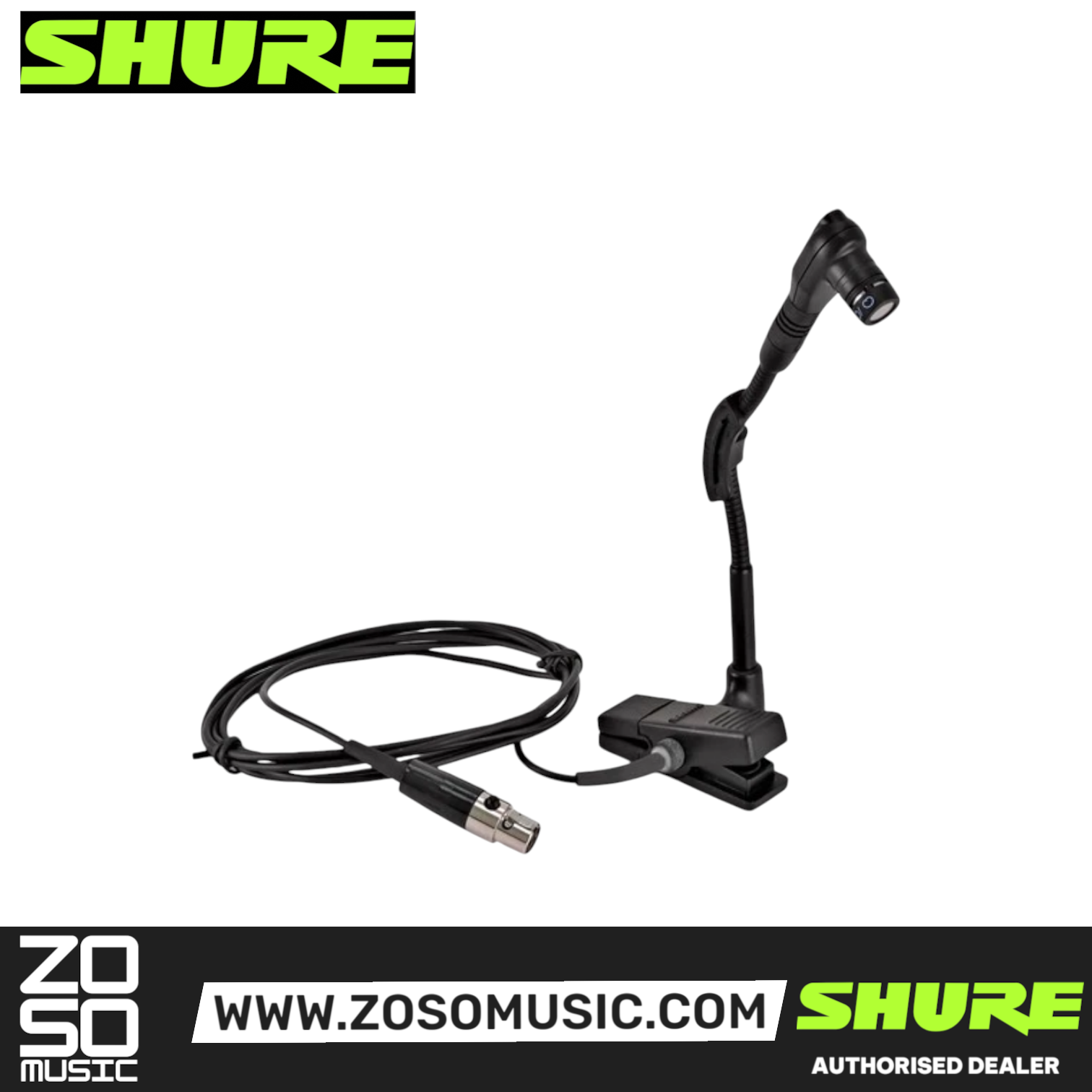 Shure WB98H/C Cardioid Clip-on Instrument Microphone for Shure Wireless (WB98HC/ WB 98H/C), SHURE, WIRELESS MICROPHONE SYSTEM, shure-wireless-microphone-system-wb98h-c, ZOSO MUSIC SDN BHD
