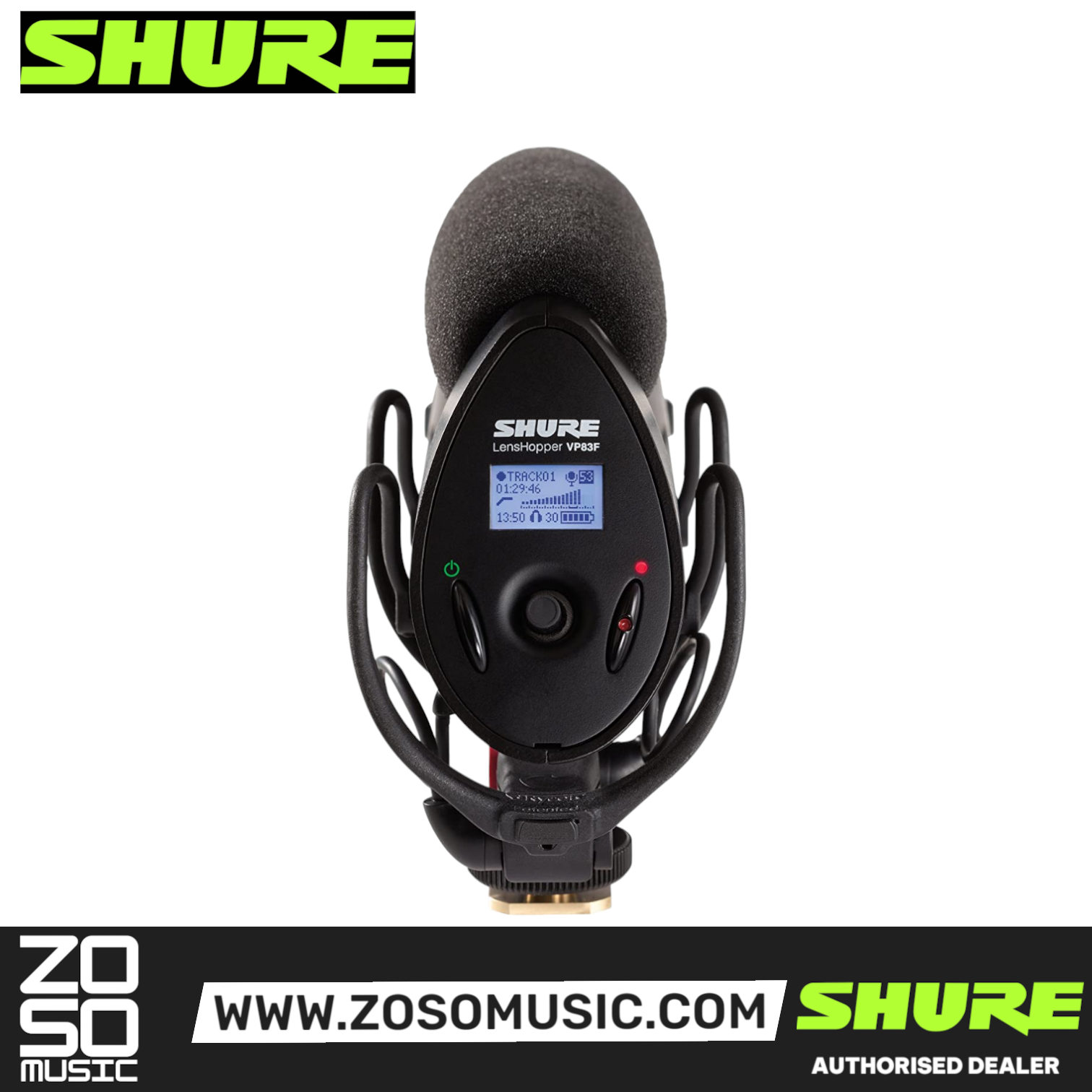 Shure VP83F LensHopper Camera-mount Compact Shotgun Microphone with Flash Recording (VP-83F), SHURE, MICROPHONE, shure-microphone-vp83f, ZOSO MUSIC SDN BHD