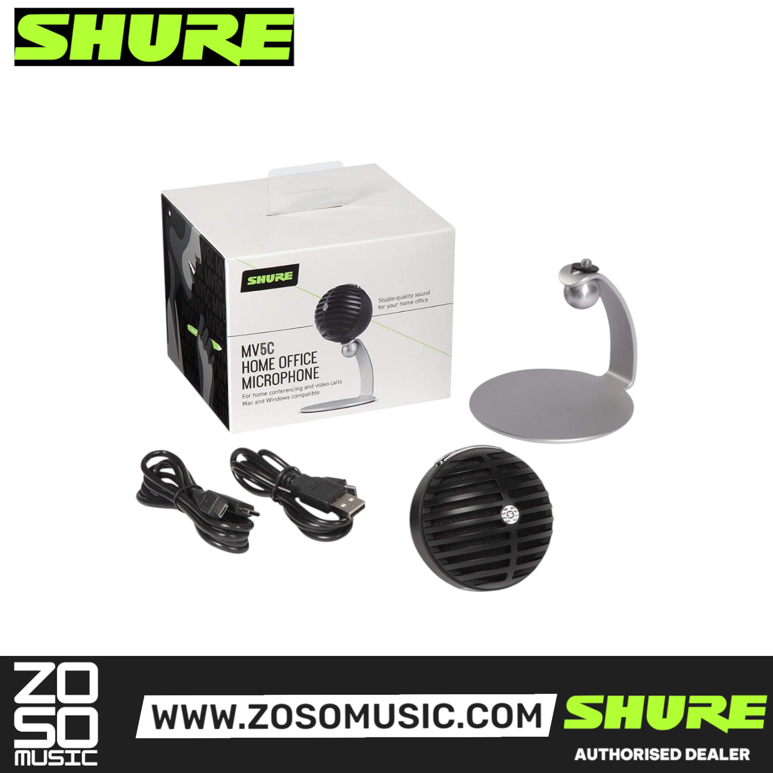 [Latest Model] Shure MV5C Digital Condenser Home Office Microphone (MV-5C / MV5C-USB), SHURE, MICROPHONE, shure-microphone-mv5c, ZOSO MUSIC SDN BHD