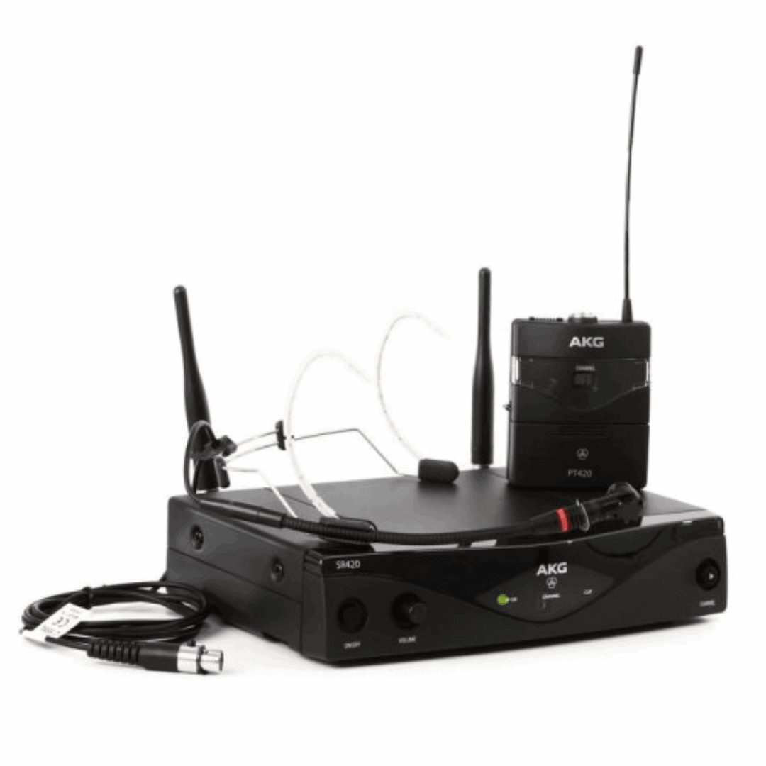 AKG WMS420 Headworn Set Wireless Microphone System, 614 - 630 MHz - Band U2 (WMS-420 / WMS 420) | AKG , Zoso Music