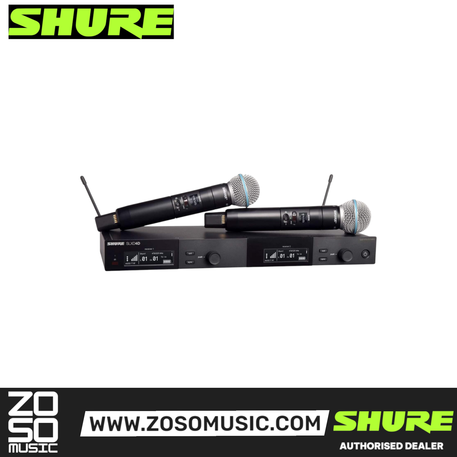 Shure SLXD24D/B58 Digital Wireless Dual Handheld Microphone System with Free Gator GM-1W Wireless Bag, SHURE, WIRELESS MICROPHONE SYSTEM, shure-wireless-microphone-system-slxd24da-b58, ZOSO MUSIC SDN BHD