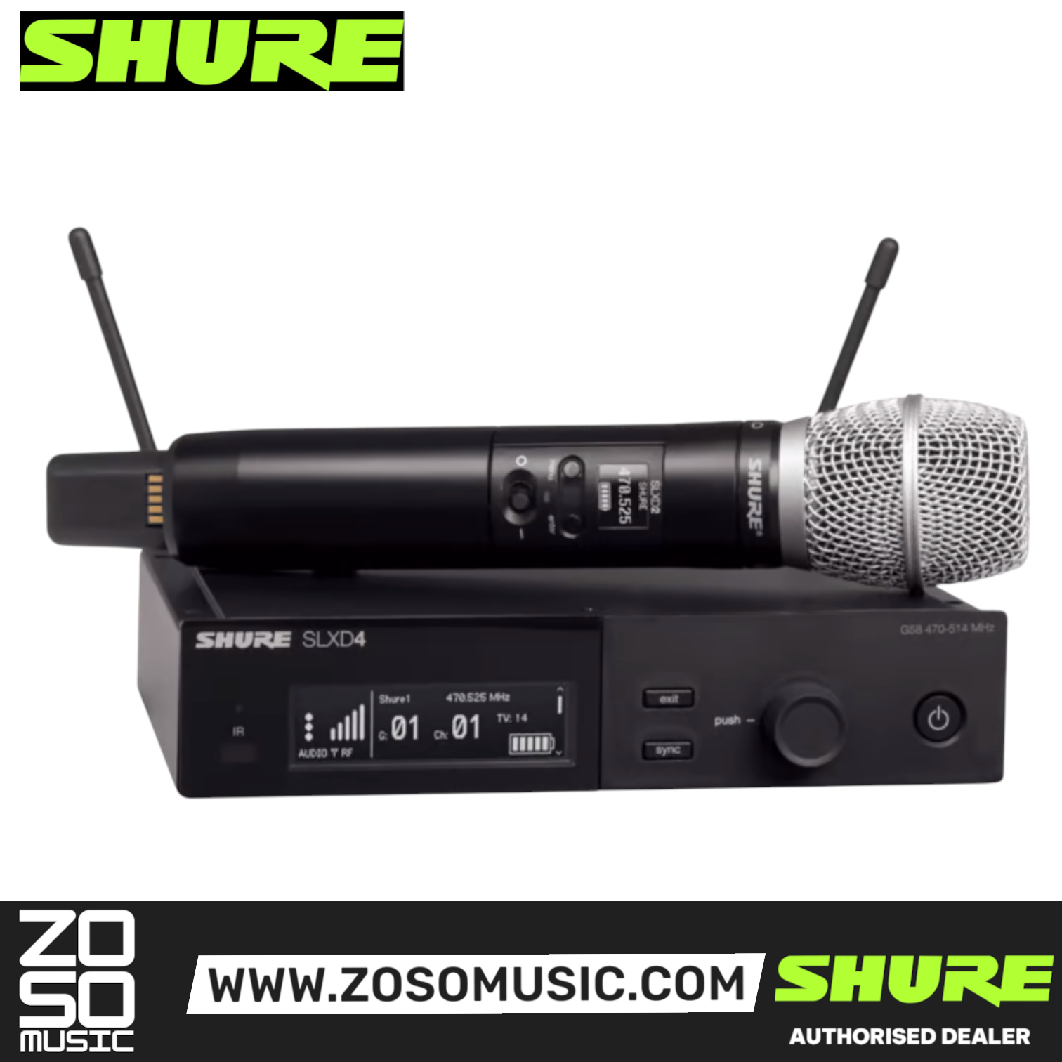 Shure SLXD24/B58 Wireless System with Beta 58A Handheld Transmitter and Free Gator GM-1W Wireless Bag, SHURE, WIRELESS MICROPHONE SYSTEM, shure-wireless-microphone-system-slxd24a-b58, ZOSO MUSIC SDN BHD