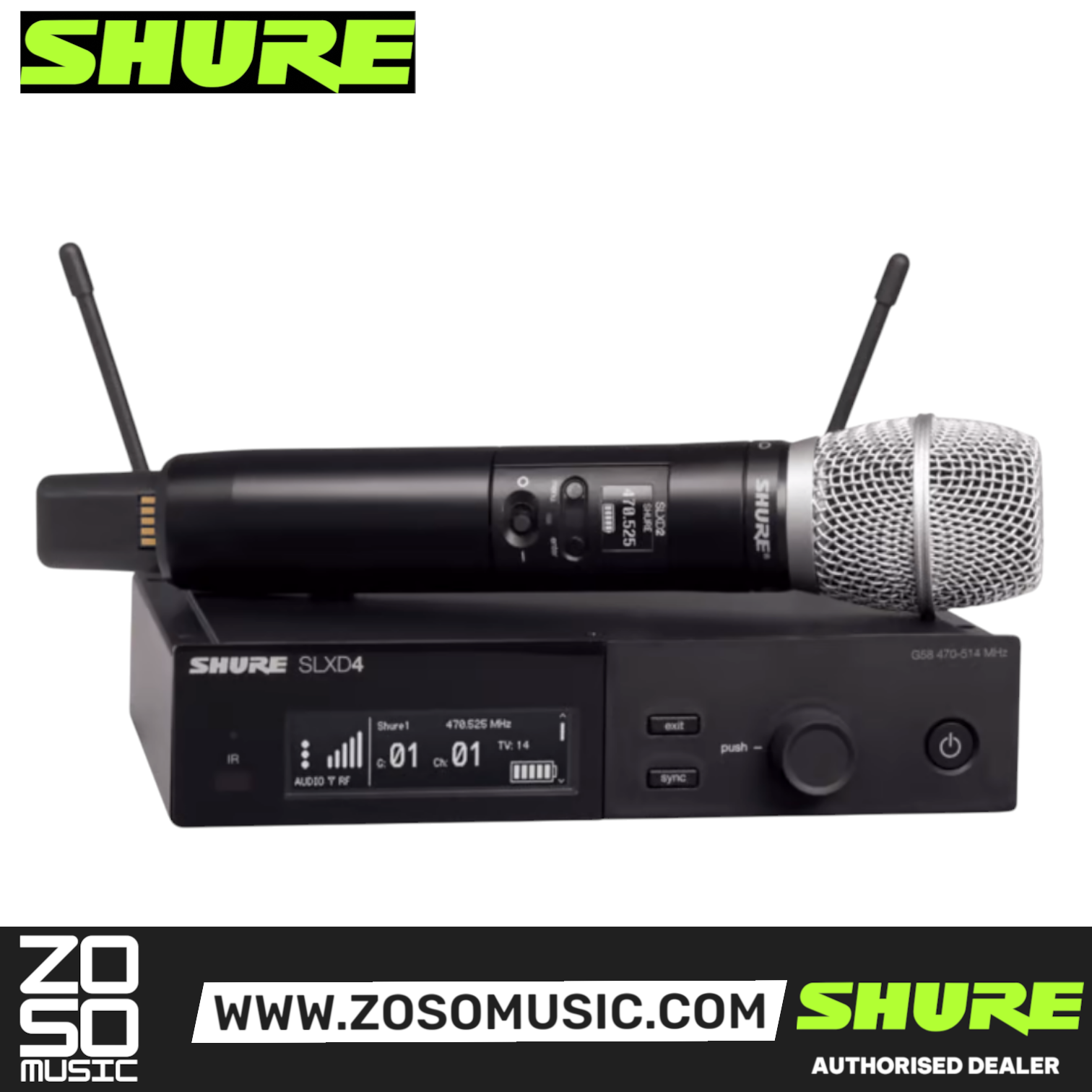 Shure SLXD24/SM86 Wireless System with SLXD2/86 Handheld Transmitters and Free Gator GM-1W Wireless Bag, SHURE, WIRELESS MICROPHONE SYSTEM, shure-wireless-microphone-system-slxd24a-sm86, ZOSO MUSIC SDN BHD