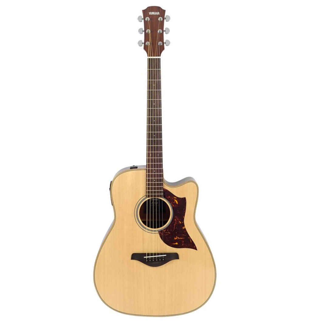 Yamaha A1M Dreadnought Cutaway Acoustic-Electric Guitar with Gator GC-DREAD Molded Case - Natural
