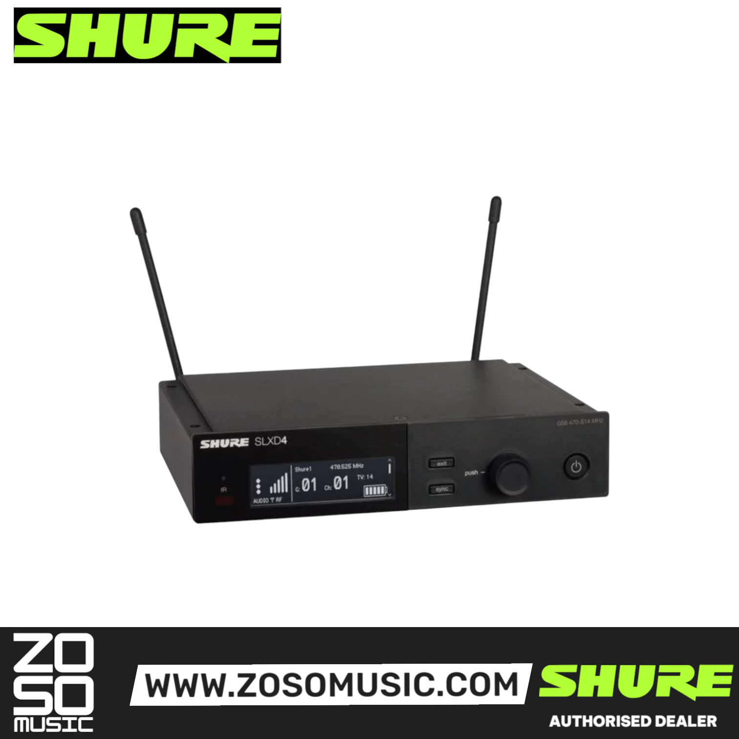 Shure SLXD24/B87A Wireless System with Beta 87A Handheld Transmitter and Free Gator GM-1W Wireless Bag, SHURE, WIRELESS MICROPHONE SYSTEM, shure-wireless-microphone-system-slxd24a-b87a, ZOSO MUSIC SDN BHD