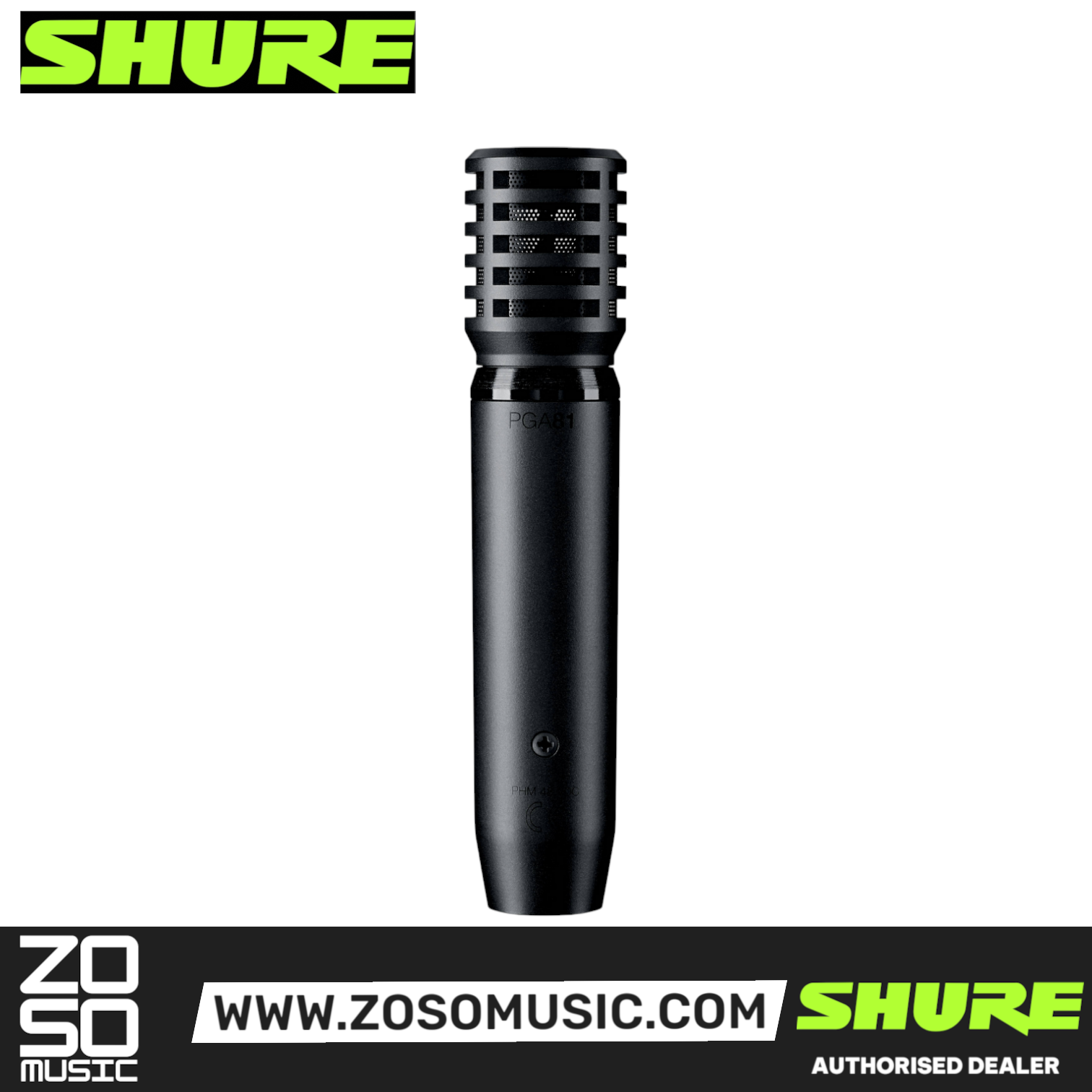 Shure PGA81-XLR Small Diaphragm Condenser Microphone, XLR-XLR Cable (PGA81 XLR/ PGA81XLR / PGA-81), SHURE, MICROPHONE, shure-microphone-pga81-xlr, ZOSO MUSIC SDN BHD